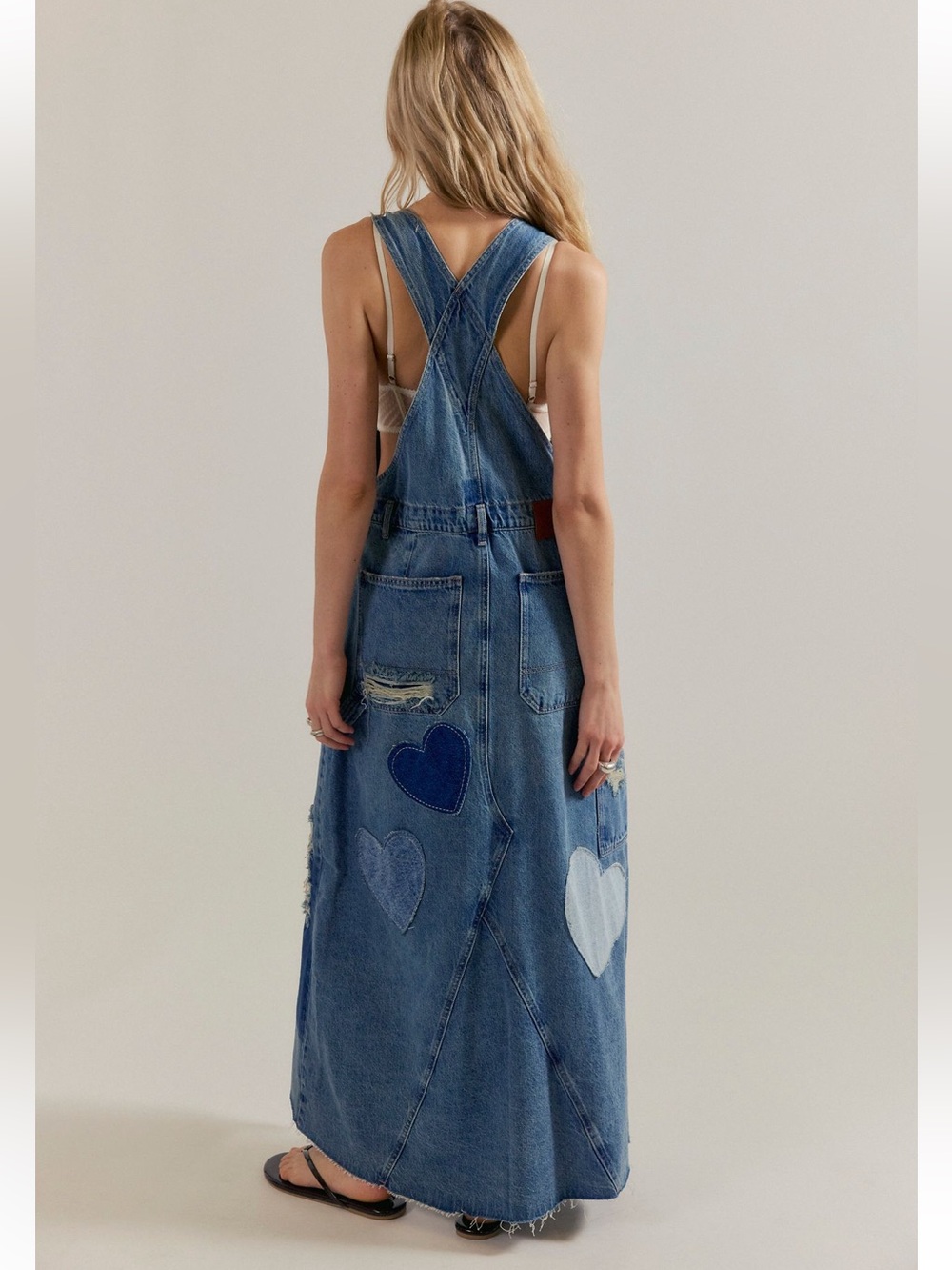 NWT FREE PEOPLE WE THE FREE KEY TO MY HEART PATCHED SKIRTALLS 💙💙 - Picture 4 of 7